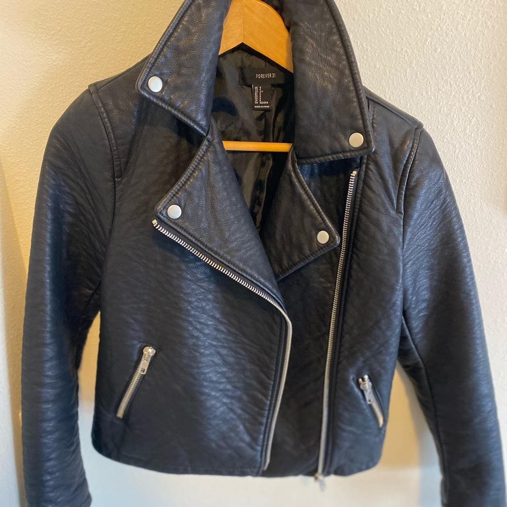 Black leather jacket